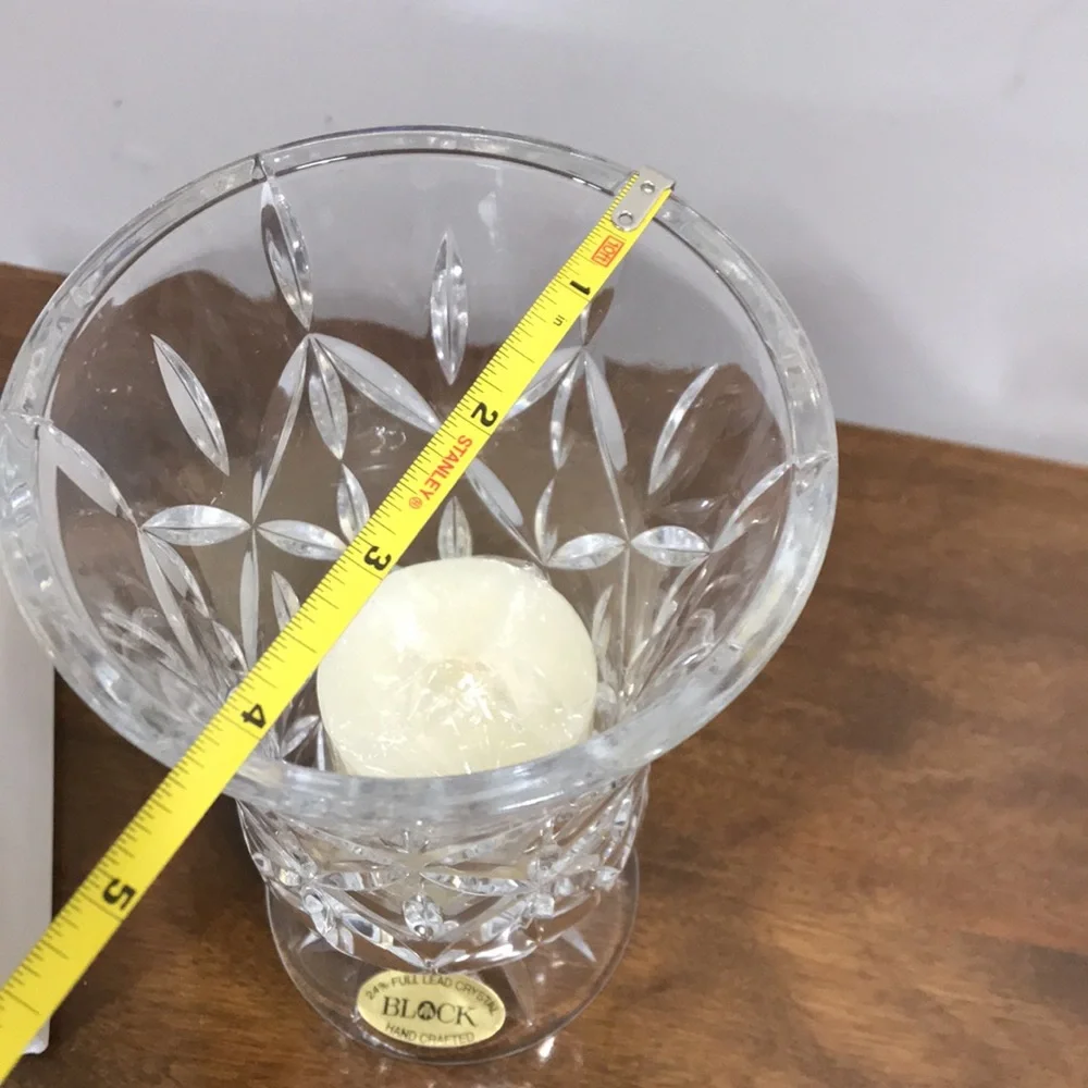24% full lead crystal candle holder